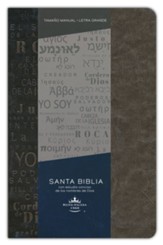 RVR 1960 Handy Size Bible, Large Print, Leathersoft Grey with the Names of God