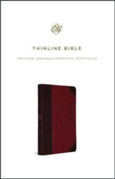 ESV Thinline Trutone Bible, brown/cordovan with portfolio design, Imitation Leather