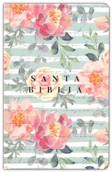 Biblia RVR 1960 letra grande, manual, tapa dura Cantar de Cantares flores rosadas (Handy Size Large Print Song of Solomon Pink Flower)