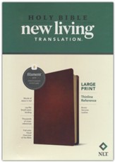 NLT Large Print Thinline Reference Bible, Filament Enabled Edition, Brown Genuine Leather - Slightly Imperfect