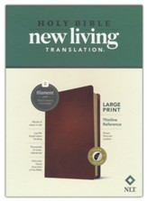 NLT Large Print Thinline Reference Bible, Filament Enabled Edition, Brown Genuine Leather, Indexed