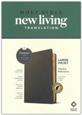 NLT Large Print Thinline Reference Bible, Filament Enabled Edition, Olive Green Genuine Leather, Indexed