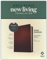 NLT Wide Margin Bible, Filament Enabled Edition, Brown Genuine Leather - Imperfectly Imprinted Bibles