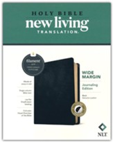 NLT Wide Margin Bible, Filament Enabled Edition, Black Genuine Leather, Indexed