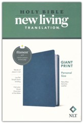 NLT Personal Size Giant Print Bible, Filament Enabled Edition, Navy Blue Genuine Leather