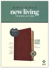 NLT Super Giant Print Bible, Filament-Enabled Edition (Genuine Leather, Brown, Indexed, Red Letter)
