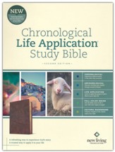 NLT Chronological Life Application Study Bible, Second Edition--soft leather-look, heritage oak brown