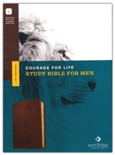 NLT Courage For Life Study Bible for  Men, Filament-Enabled Edition--soft leather-look, rustic brown lion