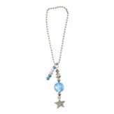 Oh Lord My God, Star, Car Charm with Blue Beads