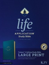 KJV Life Application Study Bible, Third Edition, Large Print, LeatherLike, Teal Blue, Indexed