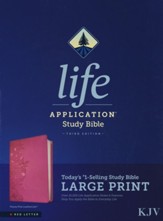 KJV Life Application Study Bible, Third Edition, Large Print, LeatherLike, Peony Pink