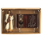 Jesus Figurine With I Am The Door Card