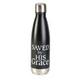 Saved By Grace Water Bottle, Black