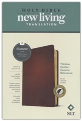 NLT Thinline Center-Column Reference  Bible, Filament-Enabled Edition--soft leather-look, rustic brown (indexed)