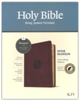 KJV Wide Margin Bible, Filament  Enabled Edition, Soft imitation leather, Dark Brown Medallion with thumb index