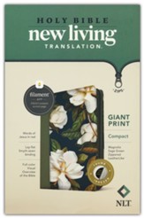 NLT Compact Bible, Filament-Enabled Edition, Giant Print--soft leather-look, magnolia sage green (indexed)  with zipper