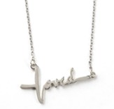 Loved Horizontal Cross, Words of Life, Sterling Silver Necklace