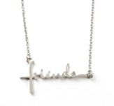 Friends Horizontal Cross, Words of Life, Sterling Silver Necklace