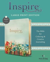 Inspire Bible Large Print NLT,  Filament-Enabled Edition (LeatherLike, Floral Fields with Gold)