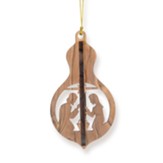 Nativity, Star, And Shepherd Olive Wood Ornament