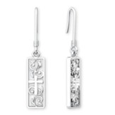 Vineyard Cross Earrings Set, Sterling Silver