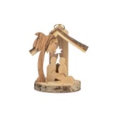 Nativity And Christmas Star Olive Wood Ornament