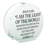 I Am the Light of the World Round Mirror Tealight Candle Holder