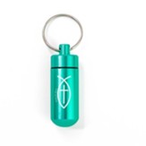 Pill Capsule Keychain, Turquoise
