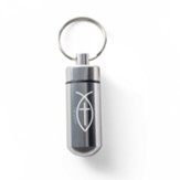 Pill Capsule Keychain, Silver