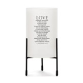 Love is Patient Glass Hurricane Candle Holder, White