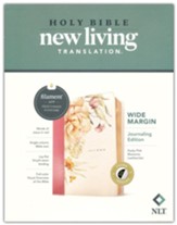 NLT Wide Margin Bible, Filament-Enabled Edition--soft leather-look, dusty pink blossoms (indexed)