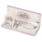 Baby Blessing Pearl Rosary, Pink