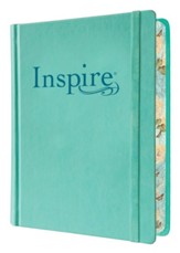 Inspire Bible NLT--soft leather-look, aquamarine