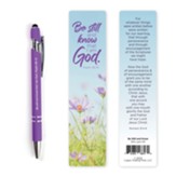 Be Still Psalm 46:10, Pen & Stylus with Bookmark, Purple