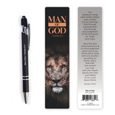 Man of God, 1 Timothy 6:11, Pen & Stylus with Bookmark, Black