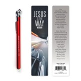 Jesus Is the Way, John 14:6, Tire Pressure Gauge & Bookmark Set, Red
