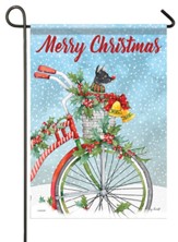 Merry Christmas, Bike, Flag, Small