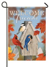 Welcome Friends, Songbird House, Flag, Small