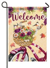 Welcome, Bicycle Floral, Flag, Small
