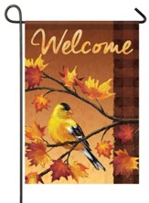 Welcome, Beautiful Finch, Flag, Small