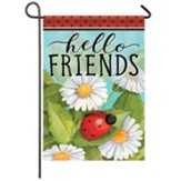 Ladybug And Daisies Garden Flag, Glitter, Small
