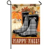Happy Fall, Boots, Flag, Small