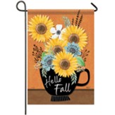 Hello Fall, Harvest Sunflower, Flag, Small