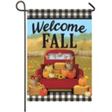 Welcome Fall, Red Truck, Flag, Small