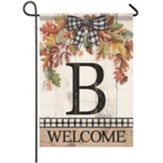 B, Welcome, Autumn Spray, Monogram Flag, Small