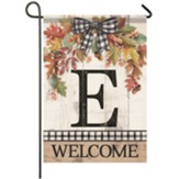 E, Welcome, Autumn Spray, Monogram Flag, Small