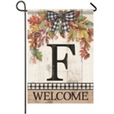 F, Welcome, Autumn Spray, Monogram Flag, Small