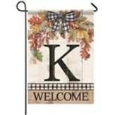 K, Welcome, Autumn Spray, Monogram Flag, Small