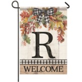 R, Welcome, Autumn Spray, Monogram Flag, Small