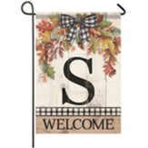 S, Welcome, Autumn Spray, Monogram Flag, Small